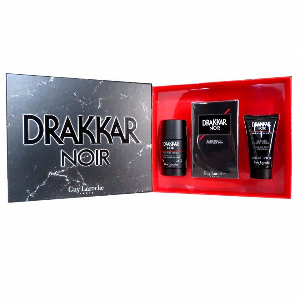 Guy Laroche Drakkar Noir 3PCS Eau de Toilette Gift Set | eBay